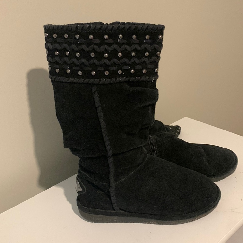 BearPaw Black Suede calf height boot 7